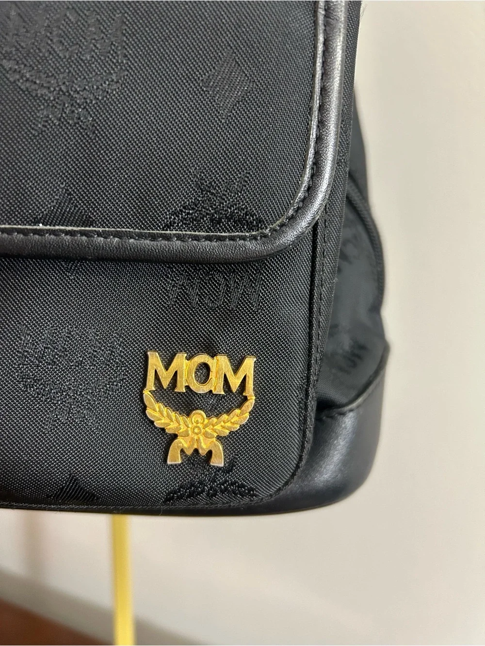 Authentic, Vintage MCM Logo Black Nylon and Leather Backpack – Made in Germany